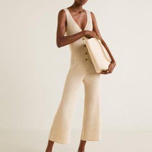 Mango Beige Jumpsuit, With Tags Size M